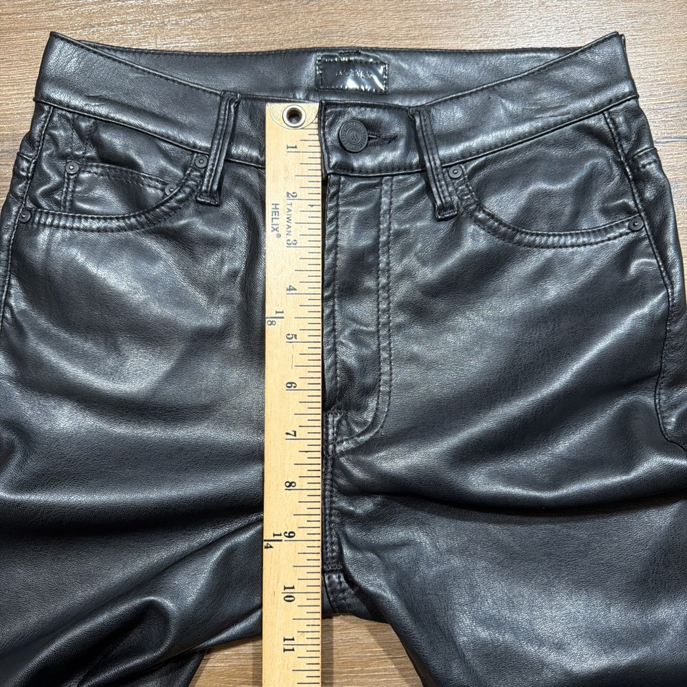 MOTHER The Insider Ankle Wax On Wax Off Woman's Size 25 Faux Vegan Leather Black - Picture 11 of 16